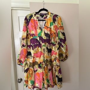 EUC Jcrew Animal print cotton dress size L